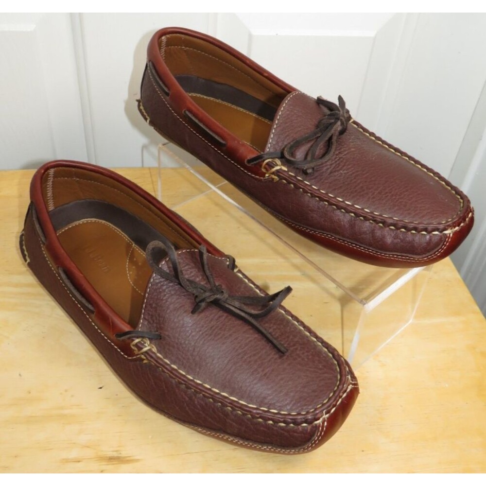 L.L.Bean Men’s 9 D Double Sole Leather Moccasin Slippers Brown 238246
